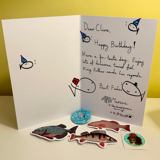 Handwritten Birthday Card & Badge