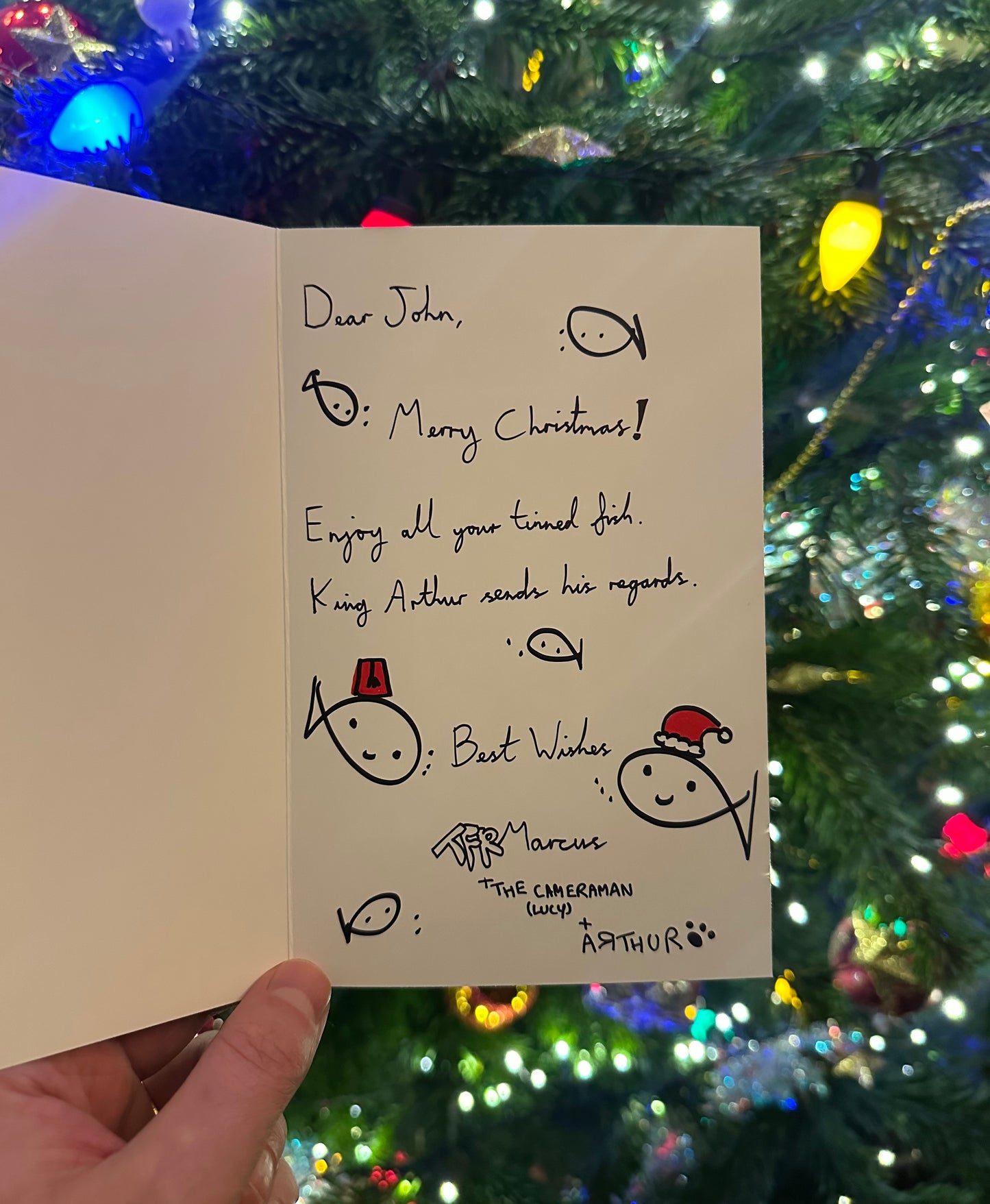 Handwritten King Arthur Christmas Card