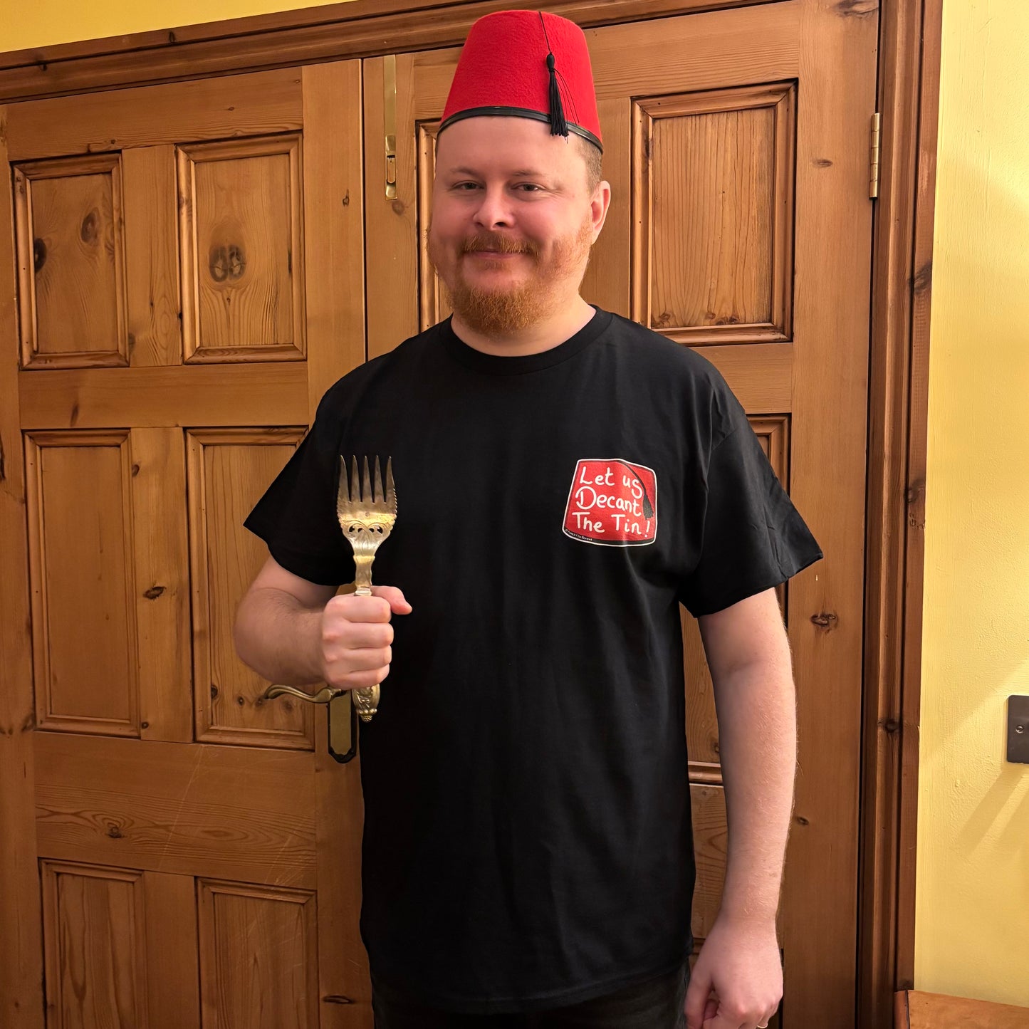 Let Us Decant The Tin! T-shirt in Black