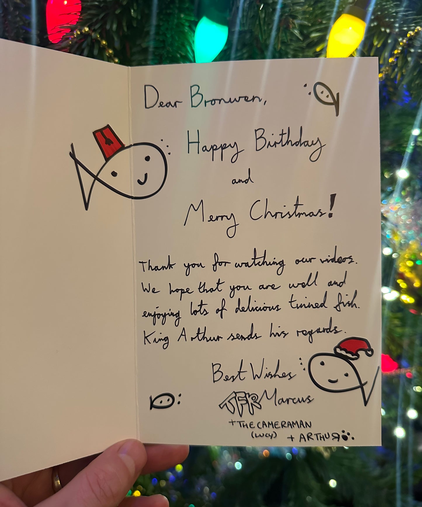 Handwritten King Arthur Christmas Card